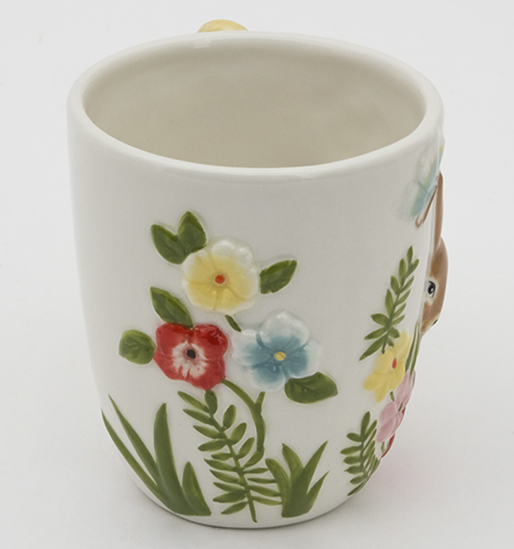 Coffee Mugs For Gardeners Water Cafe Cup Hand Prints Birds 12oz Large Porcelain Mug Ceramic