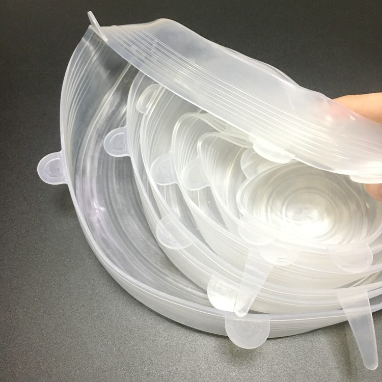 6 Pack Food Storage Covers Fancy Reusable Certificate Food Grade Silicone Lid Safe Healthy Fresh Cover for Container