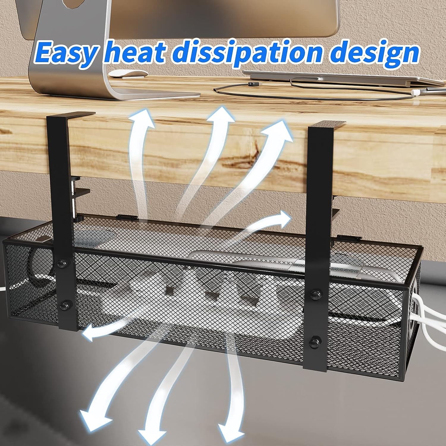 Under Table Cord Management Organizer Sustainable Installation Type Wall Mounted Type