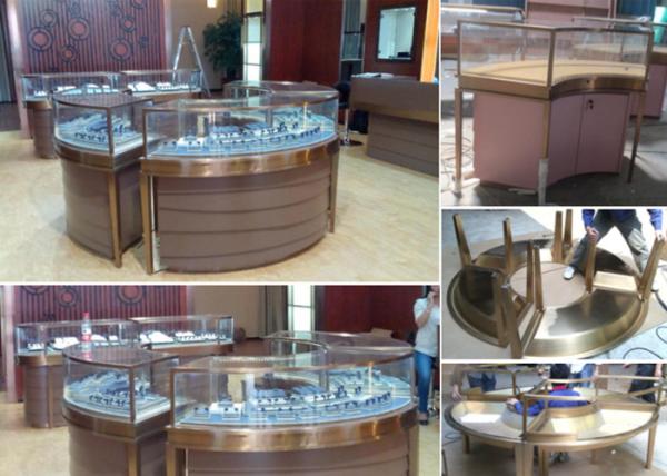 Elegant Design Countertop Jewelry Display Cases Stable Stainless Steel Frame