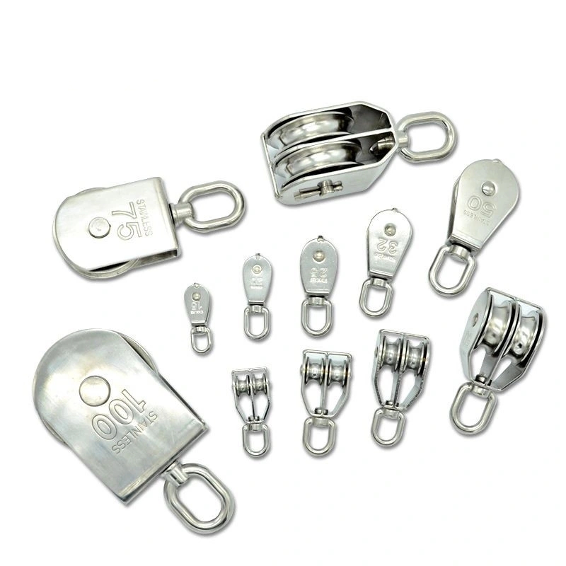 Construction Rigging Hardware Single Wheel Swivel Pulley Block Stainless Steel