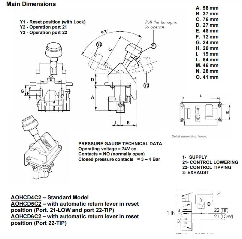 4CV-D Four Hole Dump Truck Combination Control Valves