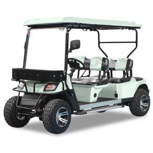 China 2 Rows 4 Seater Mini Golf Cart Steel Frame With Front Basket And Off-Road Tires Max Speed 30-40km/H on sale