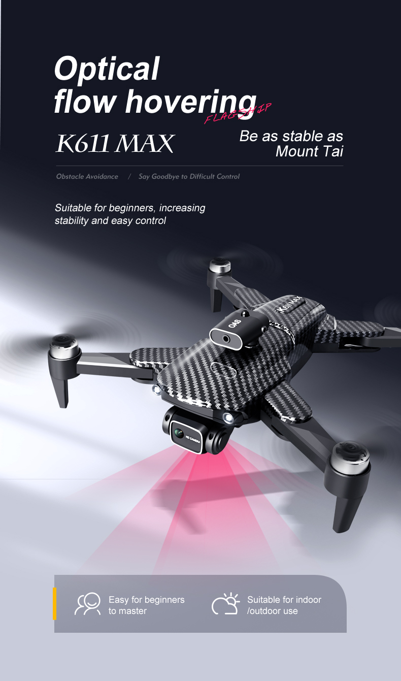 Mini Aerial Camera K818 Max 4k Drone with Brushless Optical Flow Positioning and 2.4g Wifi Fpv Control Type Remote Control
