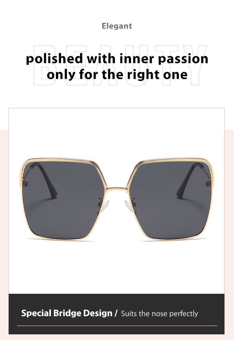 Women'S Metal Frame Sunglasses Polygonal Driving UV Blocking TAC Lens