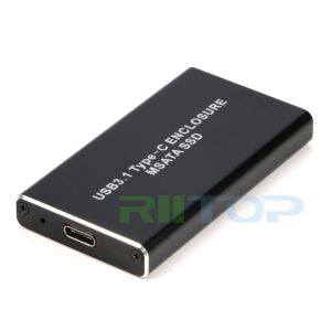 USB3.1 Type-C USB-C to mSATA SSD HDD Case Enclosure 50mm