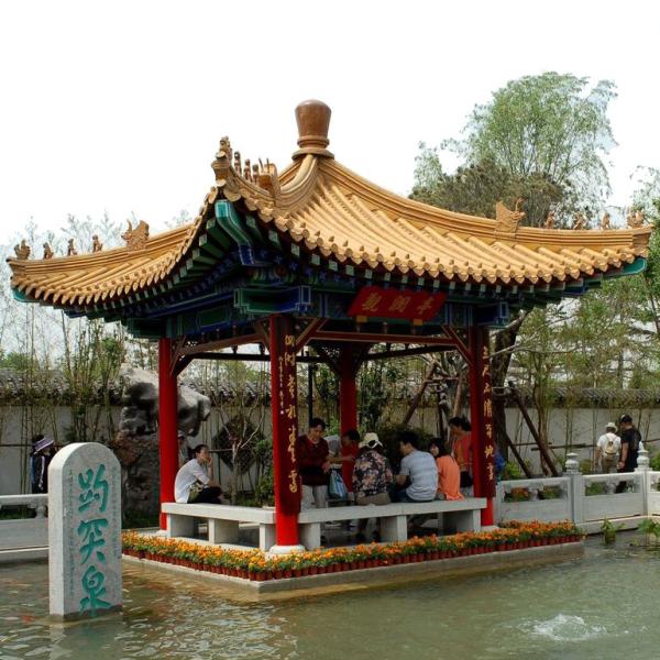 Colored Ceramic Chinese Glazed Roof Tiles Decoration Asian Wooden Gazebo Roof