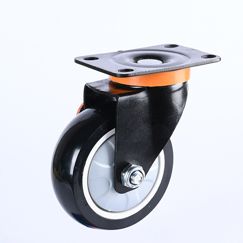 75mm 100mm 125mm Industrial Furniture Trolley Black Single Bearing Caster Wheel