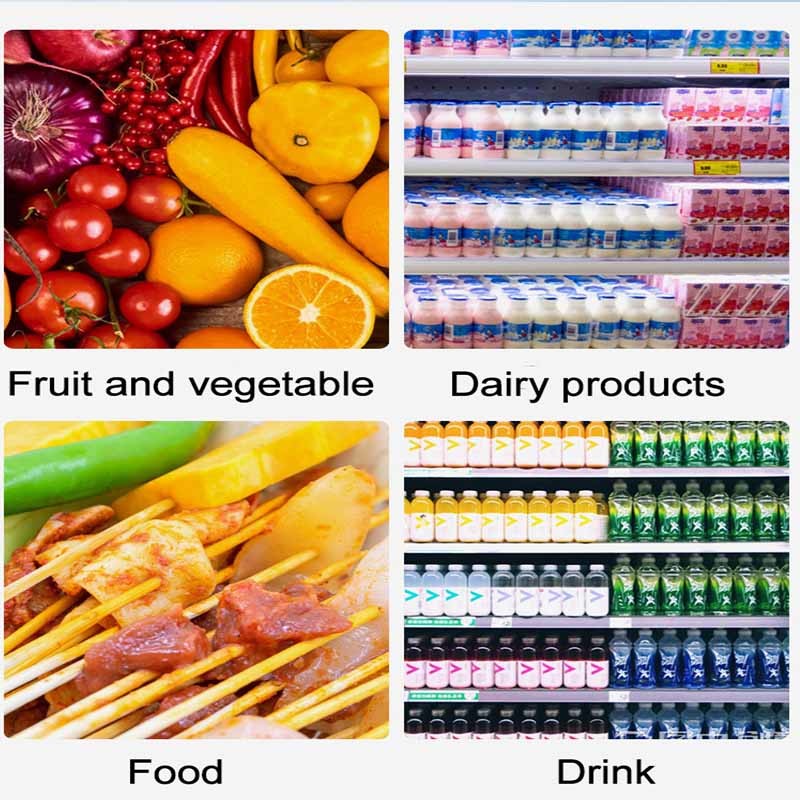 Fruit Vegetable Refrigerated Show Case , 830L Supermarket Chilled Display Cabinet