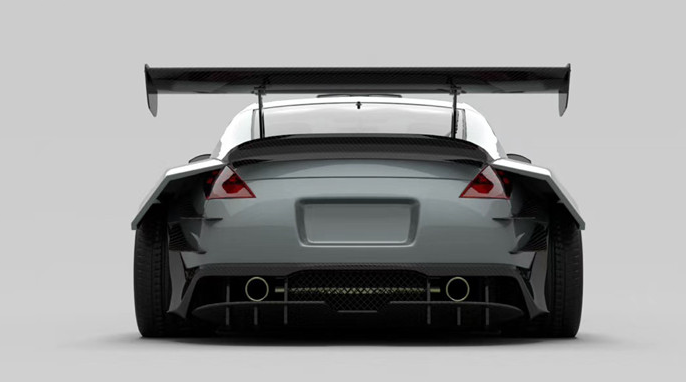 Air Knife FRP Nissan 350z Wide Body Kit Side Skirts OEM Front And Rear Bumper
