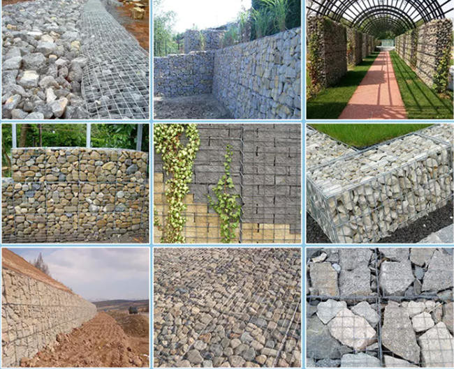 Stone Cages Wall Welded Mesh Gabion 4mm Wire Gauge 5x5 Cm Hole