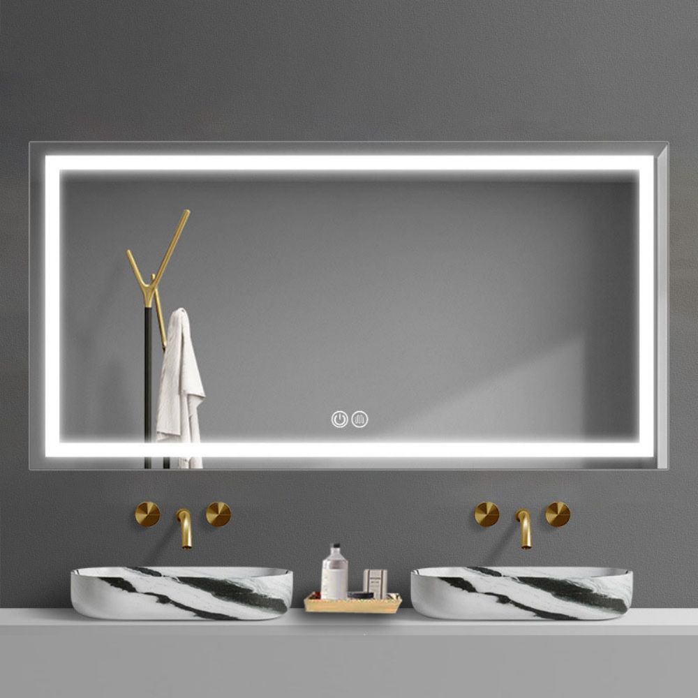 Touch Switch Fashion Round Led Light Wall Full Length Shower Fogless Bedroom Decoration Smart For Bathroom Mirror