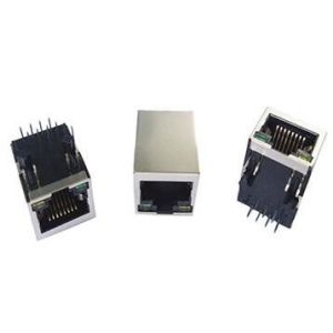  PCB Single Port Rj45 Ethernet Jack Connector Low Profile 8 Pin Shielded With LED Manufactures