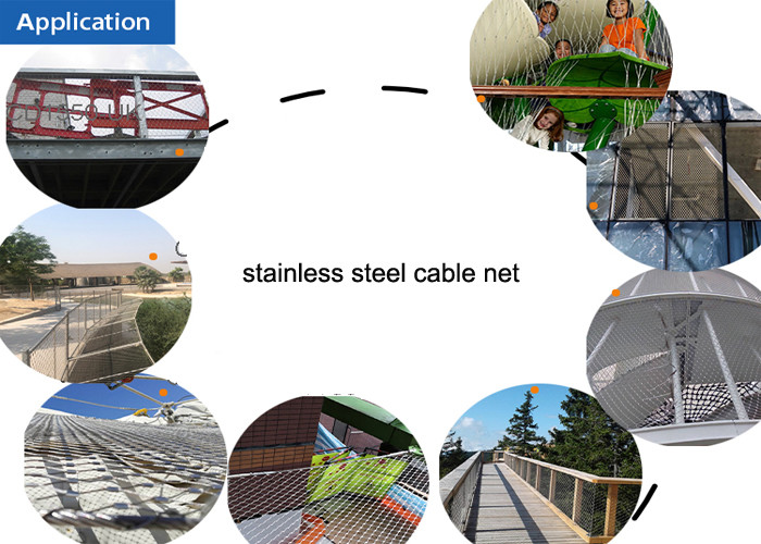 Anti Falling Ss316 Stainless Steel Wire Rope Mesh Net 3.0mm Ferruled Type