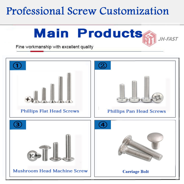 Stainless Steel M3 M4 M5 M6 M8 Cross Recessed Phillips Mushroom Umbrella Truss Head Screws