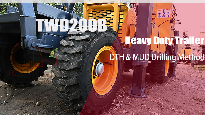 200m Portable Water Well Drilling Rig Trailer Mounted 77kw Diesel Engine