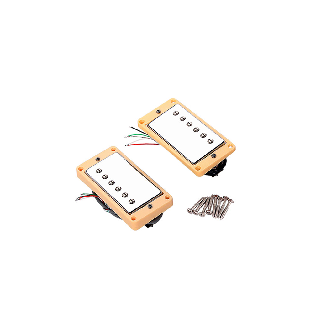 Vintage Alnico 5 Mini Humbucker Pickup Set Double Coil Adjustable Screws Pole Pieces LP Electric Guitar