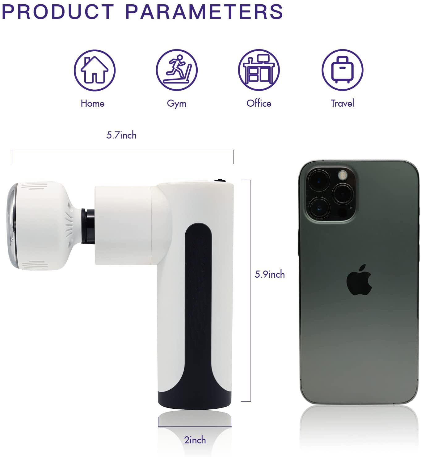 Ergonomic USB Rechargeable 2400mAh Mini Muscle Massage Gun