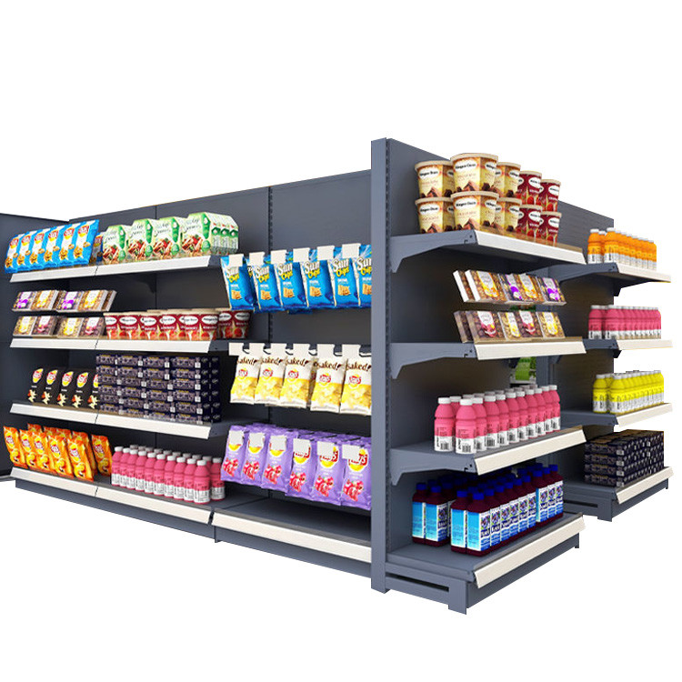 Supermarket Retail Store Double Sided Gondola Display Shelving Convenience Store Shelf / Rack
