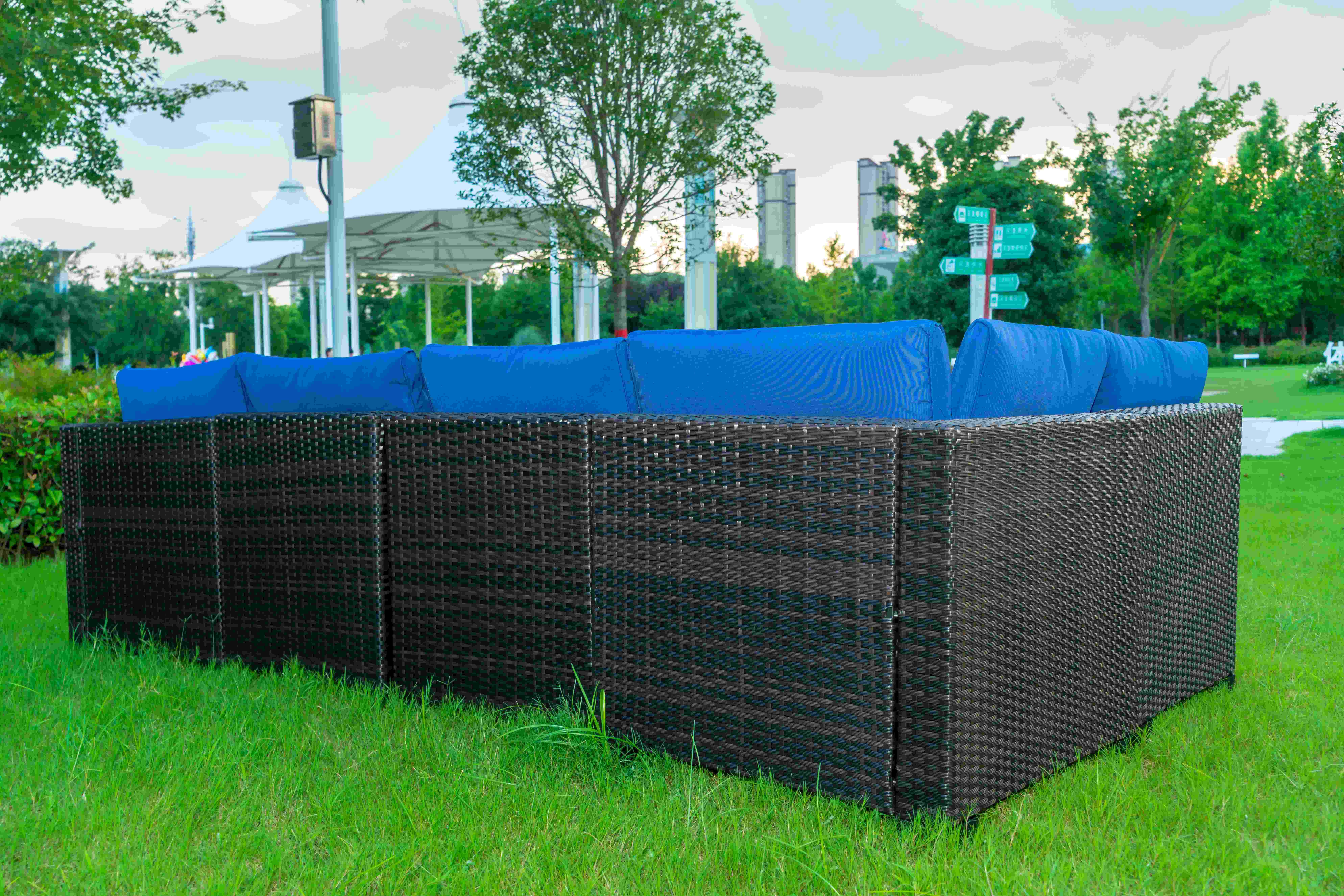 Garden Sofa Set Outdoor Furniture Steel Modern Sofa Dining Residential Multifunctional Plastic Rattan Patio Luxury