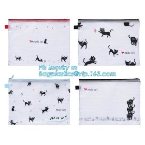  a4 mesh zipper document bag a5 plastic folder for office, Promotional Hot PVC mesh File And Document Bag With Zip Lock Manufactures
