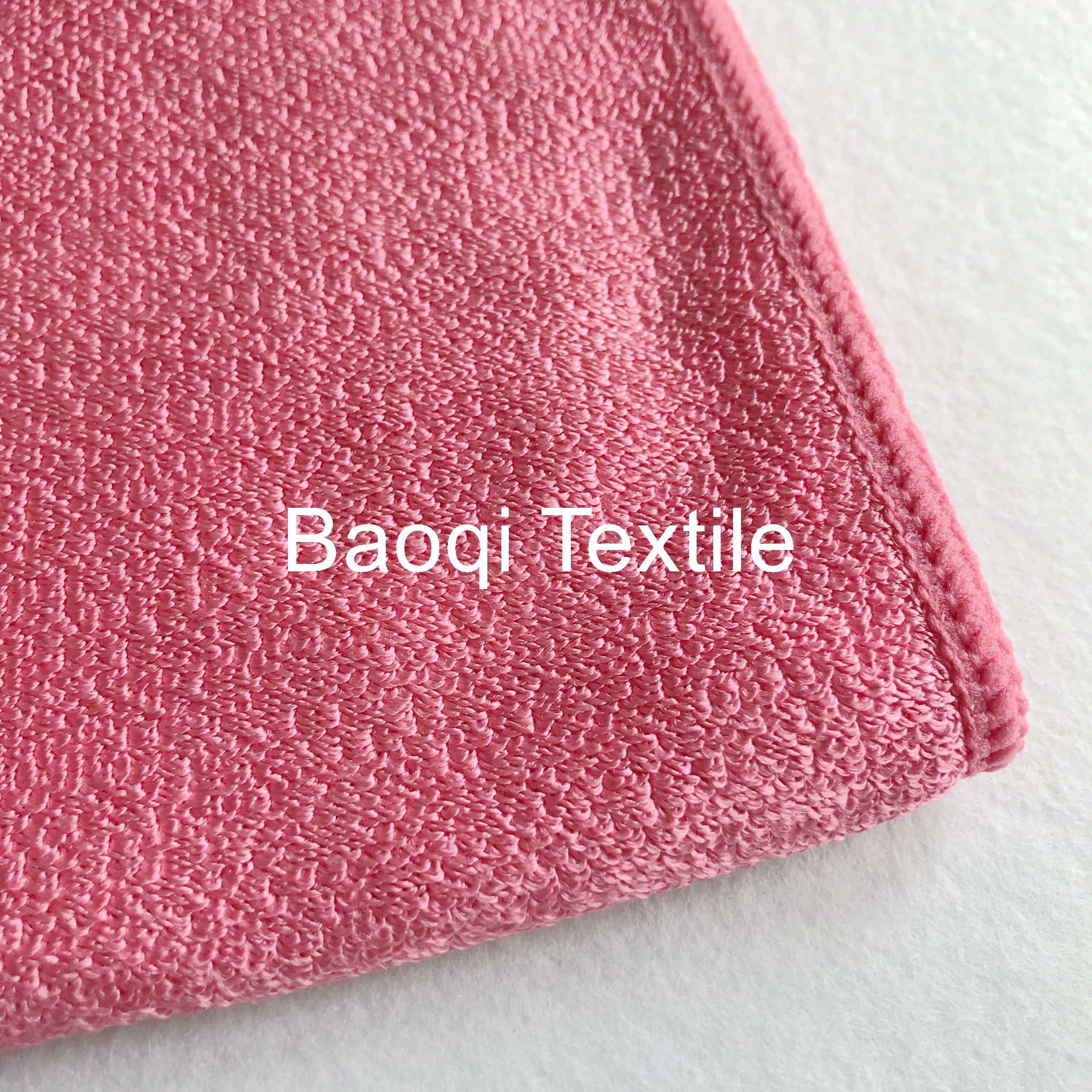 Rose 300gsm solid microfiber shiny dish rags，tea loop towels wipes,double side kitchen cleaning rags size 40*40cm