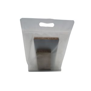 Flat Bottom Opaque Clear Resealable Stand Up Zipper Bag With Handle