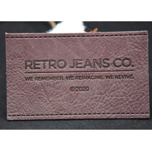 Debossed PU PVC Custom Leather Labels For Handmade Items