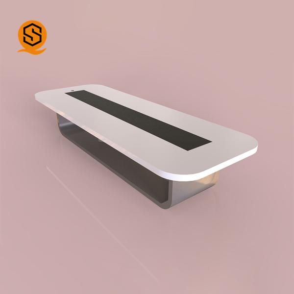 Quality White Gloss Solid Surface Conference Table Office Furniture Scratch Resistance for sale