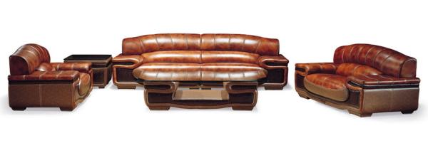 High Density Foam Luxury Leather Sofas 3+2+1 Set Ash Wood Base For Hotel Living