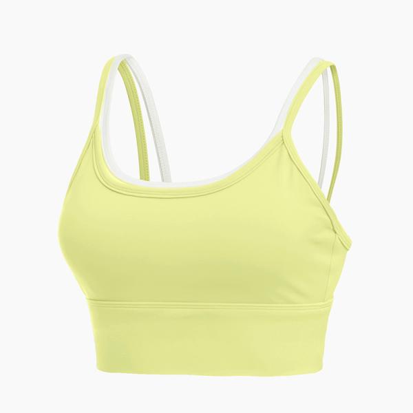 Oem Factory Manufacturer Custom Logo Ladies Sports Bras Yellow Pink Leisure