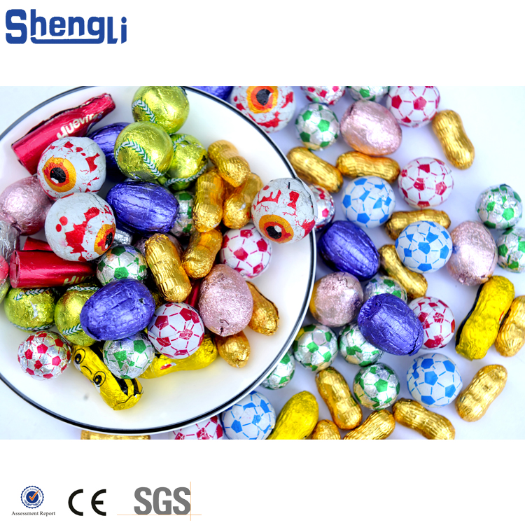 Full Automatic Chocolate Ball Egg Foil Wrapping Machine for Food Processing Line