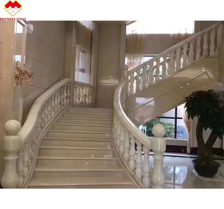 Standard or Customized Size White Onyx Marble Alabaster Stair Baluster for Luxury Homes