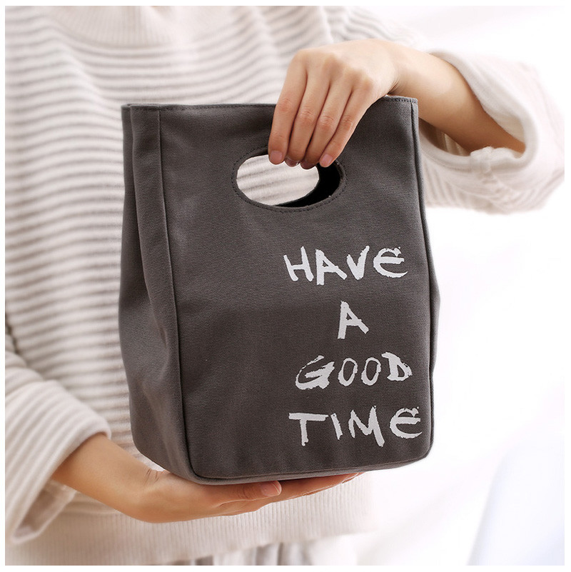 Custom Print Portable Cooler Foldable Canvas Lunch Bag