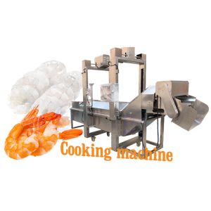  3P Multiscene Prawn Tunnel Cooker , Practical Shrimp Steam Cooking Line Manufactures