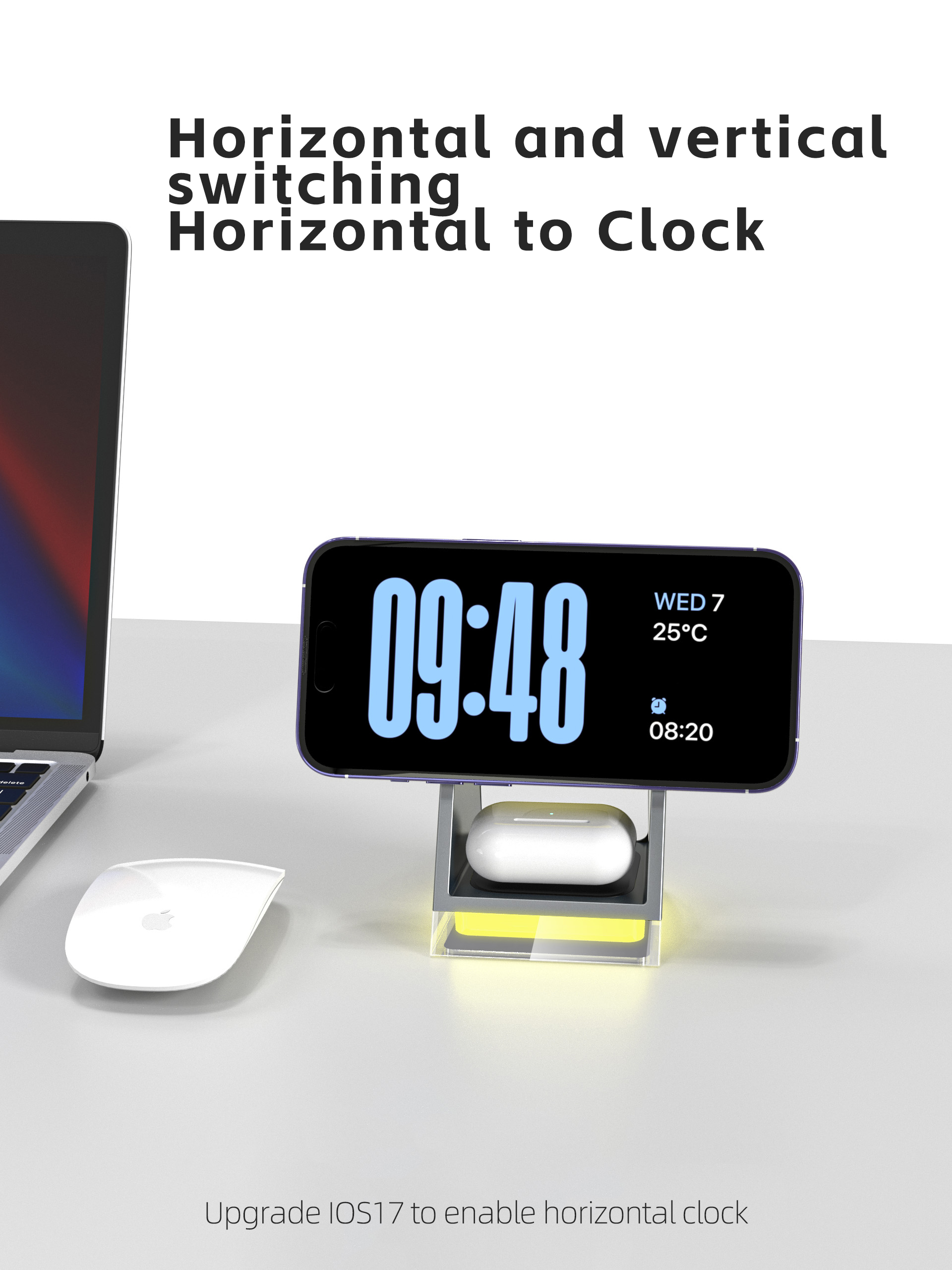 15W Magnetic Multi Device Wireless Fast Charger Station 3-in-1 for 3 Devices