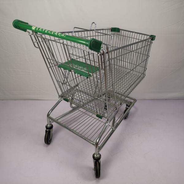 Large Capacity 210L Chain Grocery Wire Shopping Trolley American Style Zinc