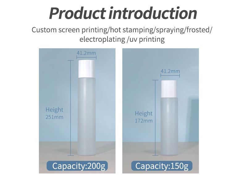 150ml 200ml PET Plastic Bottle with Pump for Luxury Bottle Skincare Face Cream Body Lotion and Serum Oil Screen Printing