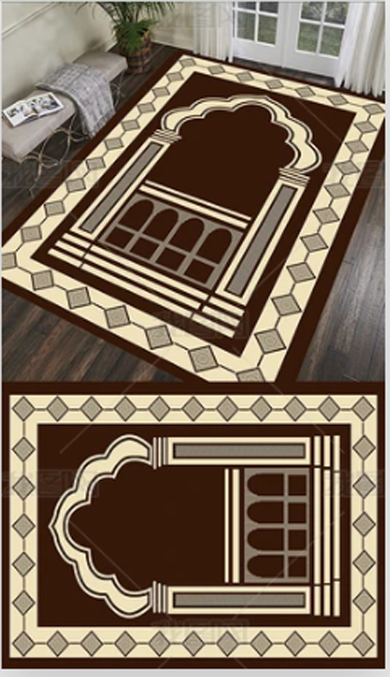 Islamic Ramadan Thick Praying Rug 450g for Living Room Home and Muslim Prayer Blanket