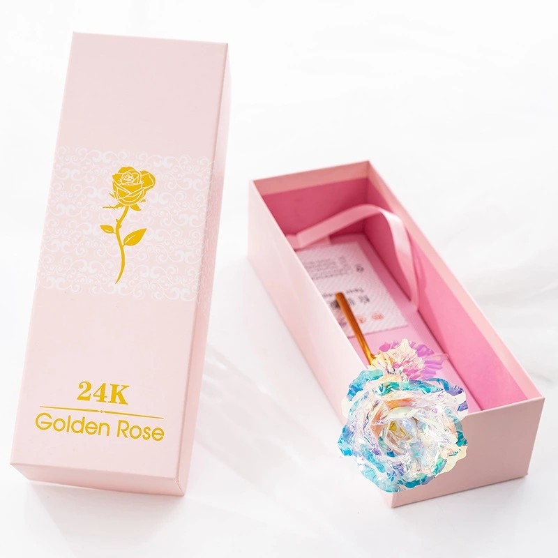 Luxury Gift Enchanted Rose 24k Galaxy Roses In Glass