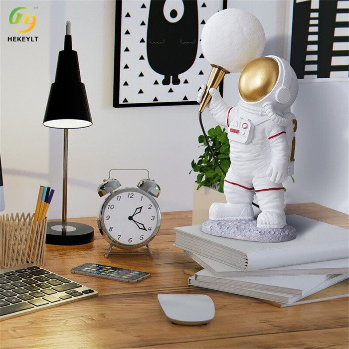 Astronaut Bedside Table Lamp Resin Night Lights G9 Without Bulbs