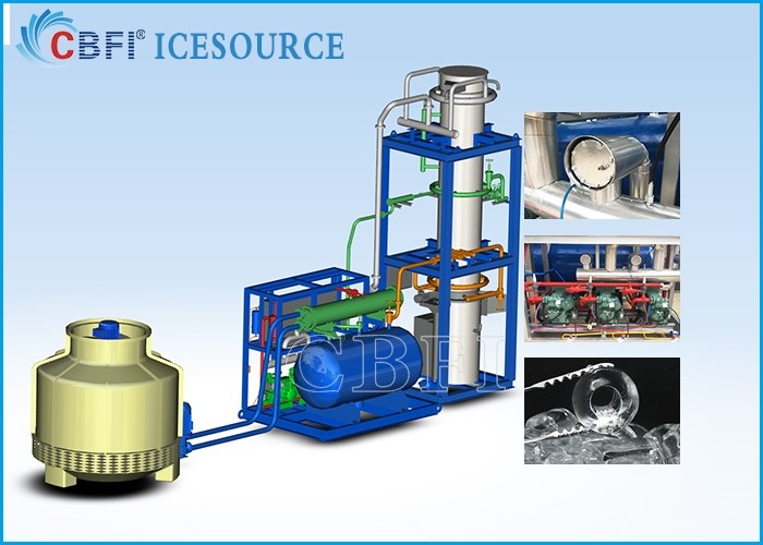 Industrial 10 Ton Ice Tube Machine R717 Bacteria Free