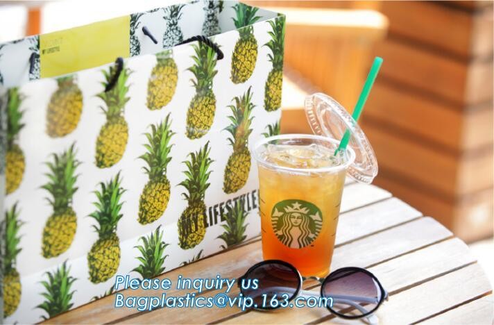 Flower carrier bag with different color customized pot plants kraft paper bag with handle,stamping logo fancy paper flow