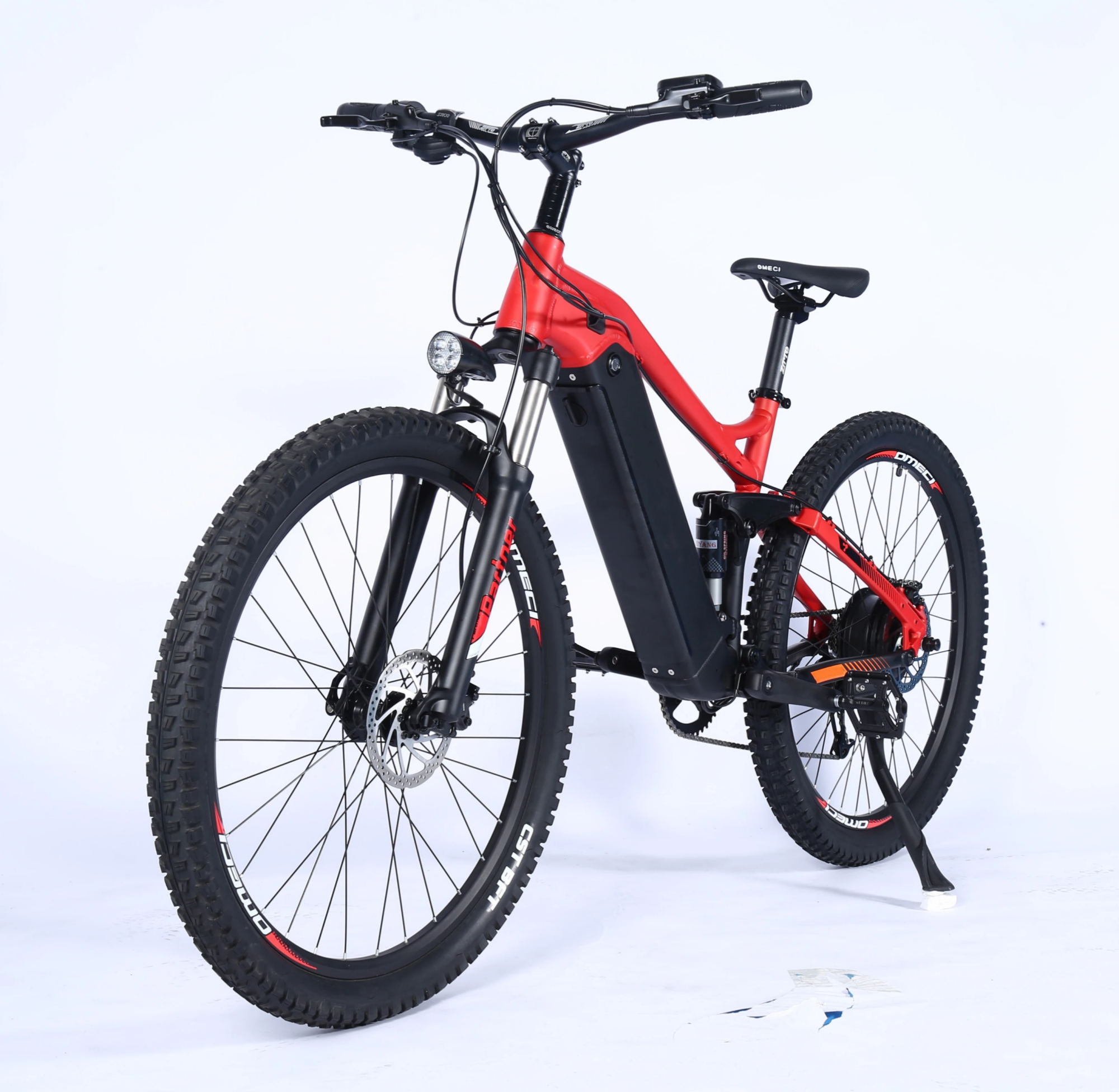 Full Suspension Adults Electric Hybrid Bike 27.5 Inch Double Hydraulic Disk Brakes