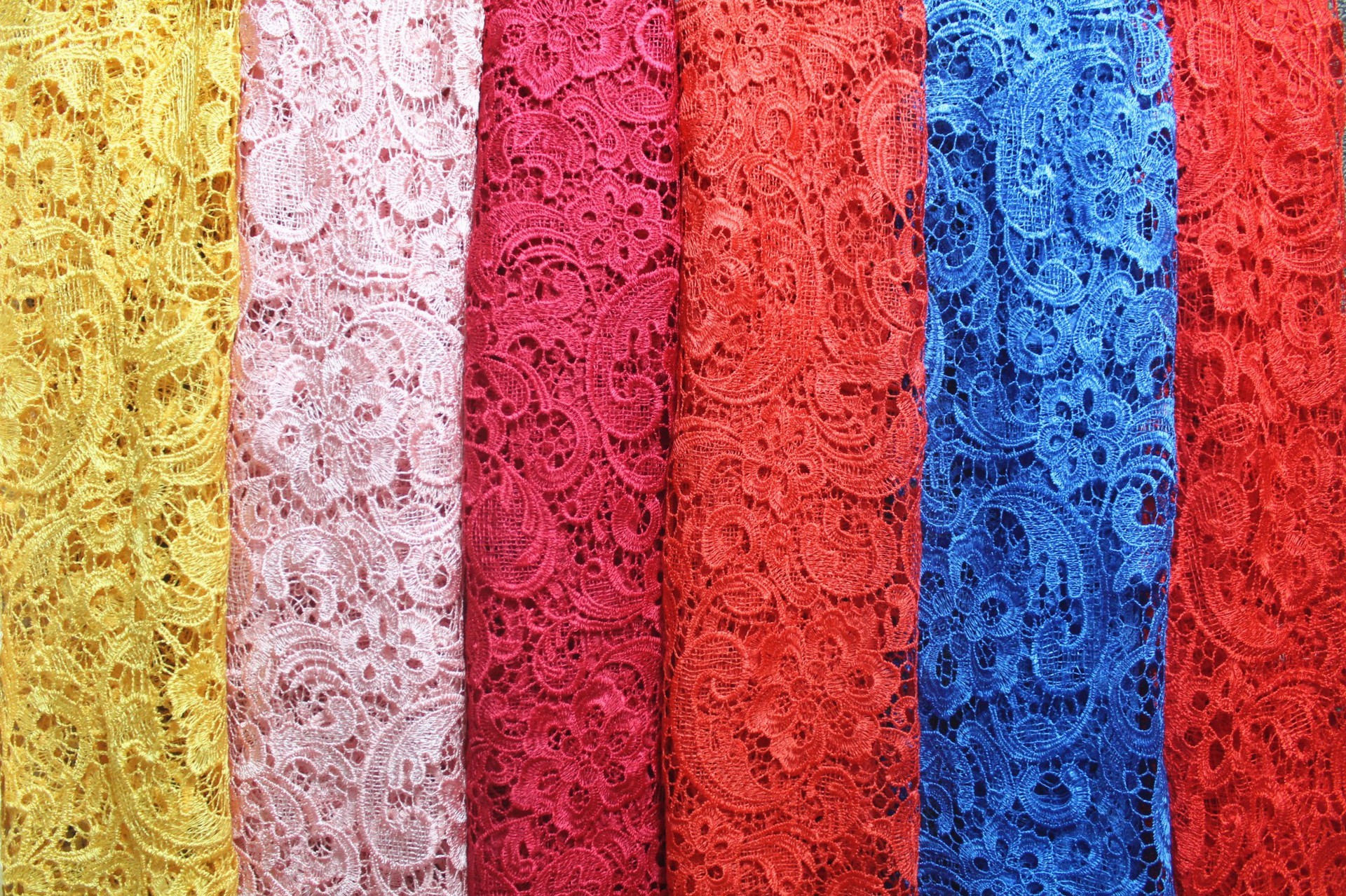 Garment Accessories Chemical Lace Fabric Water Soluble lace fabric in Different Color