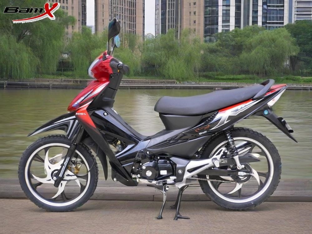 110cc RED/BLACK/AUTOMATIC Cub Motorcycle Hydraulic Damping Front Suspension 4-speed Transmission
