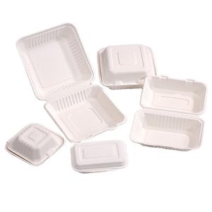 Compostable Biodegradable Packing disposable bagasse Buger pulp paper box