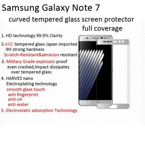 China for galaxy note 7 samsung galaxy note7 tempered glass screen protector Curved 3D full cover AGC Japan clear anti-scratch on sale