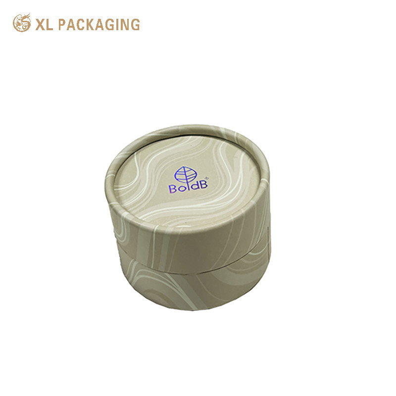 Round Edge Small Size Jewelry Paper Tube Beige Earrings Box Round Packaging