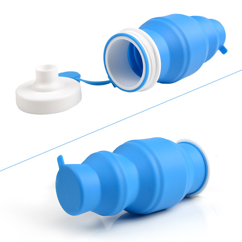 Silicone Outdoor Sports Folding Water Bottle 530ml Logo Customized